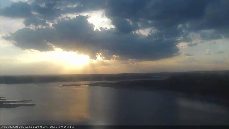 Lake Travis webcam, August 11, 2022 7:45 PM CT