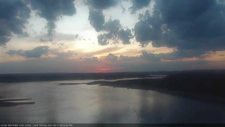Lake Travis webcam, August 11, 2022 8:25 PM CT