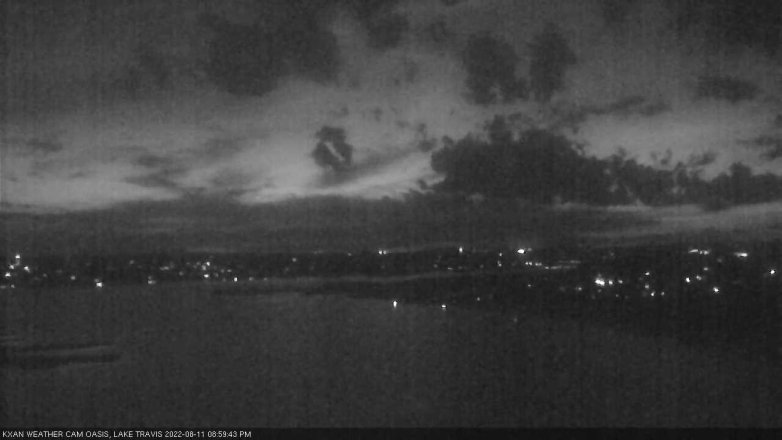 Lake Travis webcam, August 11, 2022 9:00 PM CT