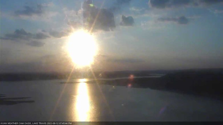 Lake Travis webcam, August 12, 2022 7:45 PM CT