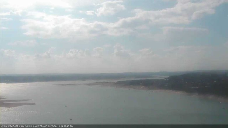 Lake Travis webcam, August 13, 2022 5:00 PM CT