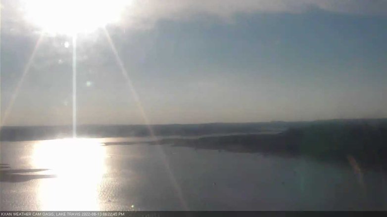 Lake Travis webcam, August 13, 2022 6:25 PM CT