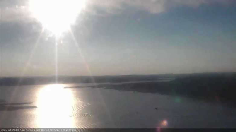 Lake Travis webcam, August 13, 2022 6:45 PM CT