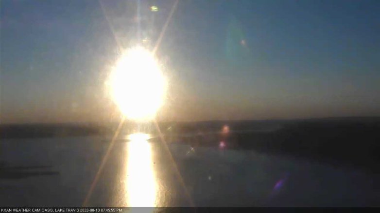 Lake Travis webcam, August 13, 2022 7:45 PM CT