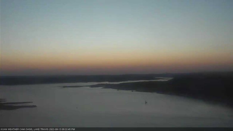 Lake Travis webcam, August 13, 2022 8:25 PM CT