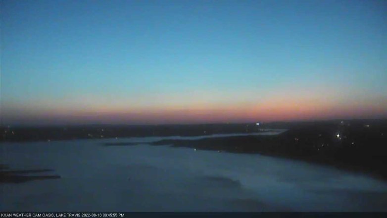 Lake Travis webcam, August 13, 2022 8:45 PM CT