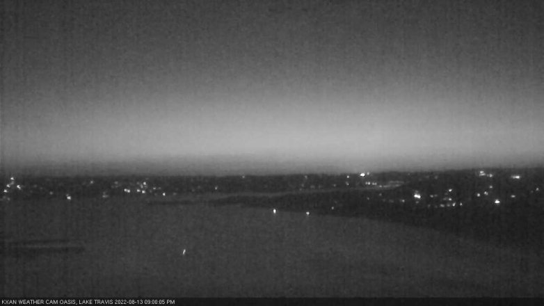 Lake Travis webcam, August 13, 2022 9:00 PM CT