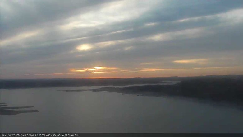 Lake Travis webcam, August 14, 2022 8:00 PM CT
