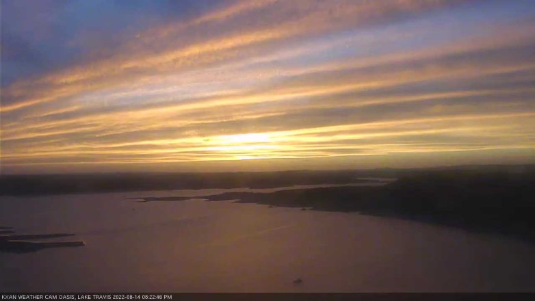 Lake Travis webcam, August 14, 2022 8:25 PM CT