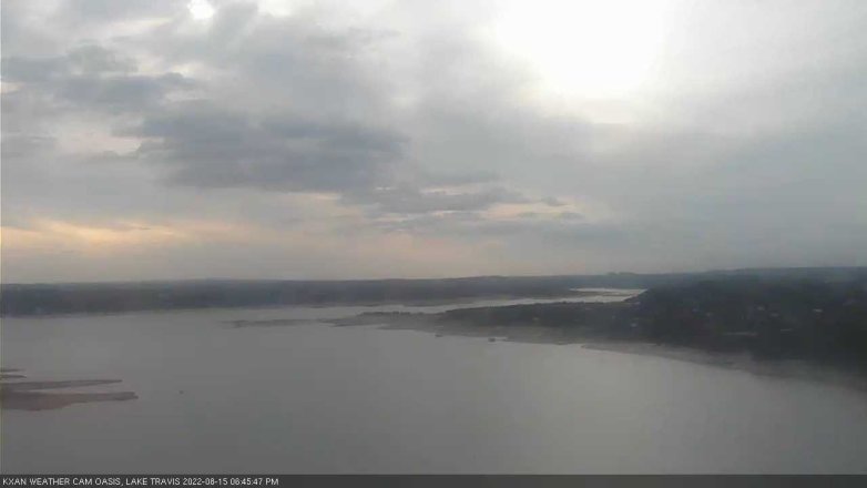 Lake Travis webcam, August 15, 2022 6:45 PM CT