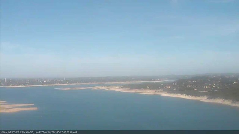 Lake Travis webcam, August 17, 2022 10:00 AM CT