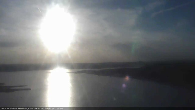 Lake Travis webcam, August 17, 2022 7:25 PM CT