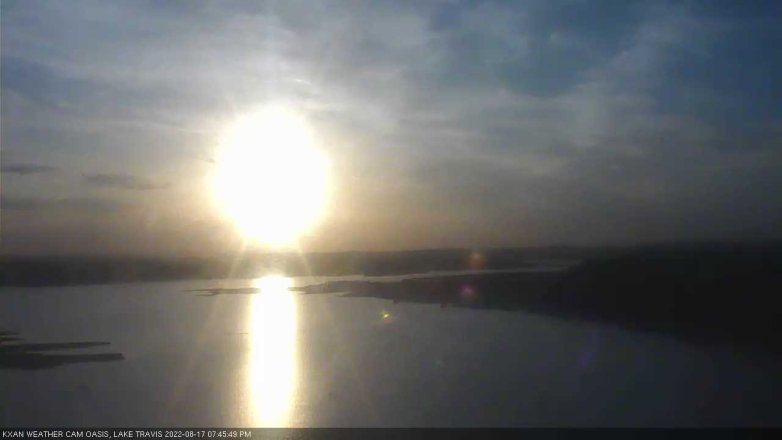 Lake Travis webcam, August 17, 2022 7:45 PM CT