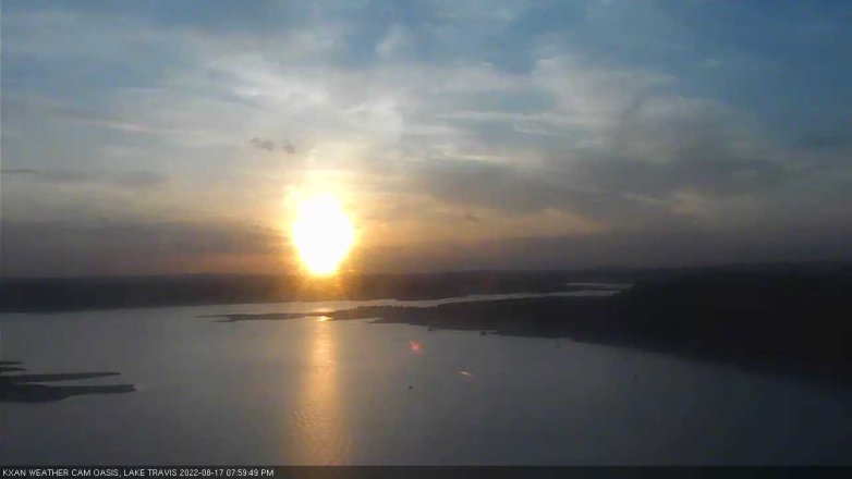 Lake Travis webcam, August 17, 2022 8:00 PM CT