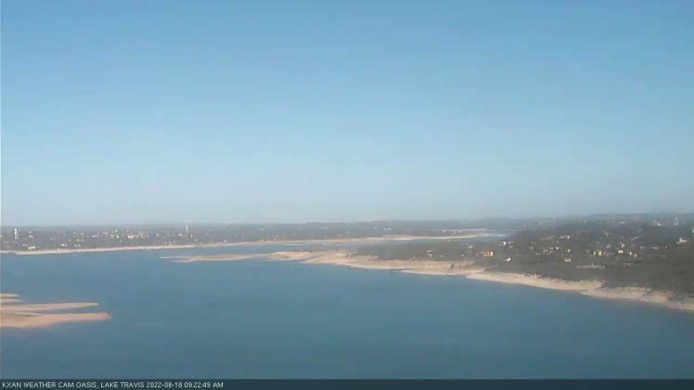 Lake Travis webcam, August 18, 2022 9:25 AM CT