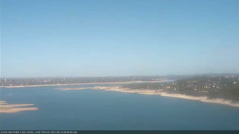 Lake Travis webcam, August 18, 2022 9:45 AM CT