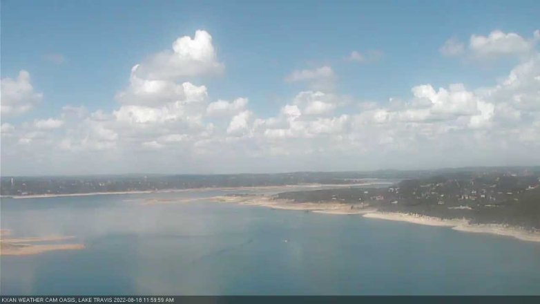 Lake Travis webcam, August 18, 2022 12:00 PM CT
