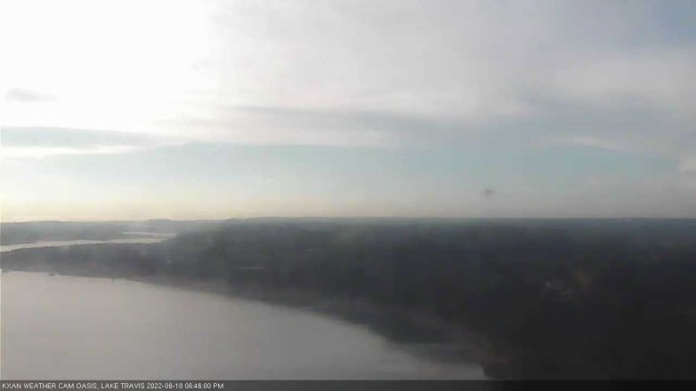Lake Travis webcam, August 18, 2022 6:45 PM CT