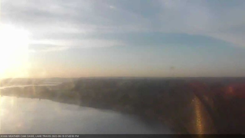 Lake Travis webcam, August 18, 2022 7:45 PM CT