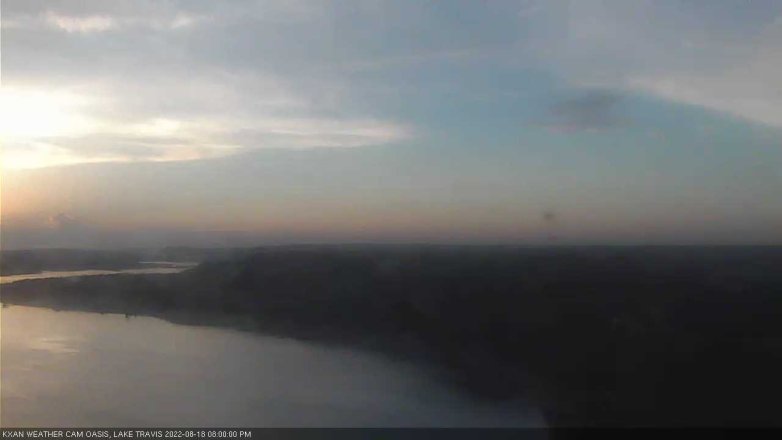 Lake Travis webcam, August 18, 2022 8:00 PM CT