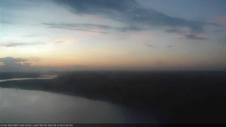 Lake Travis webcam, August 18, 2022 8:25 PM CT