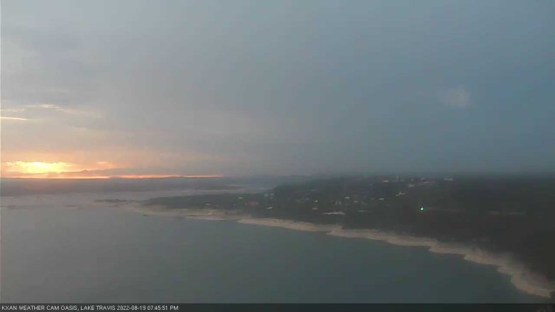 Lake Travis webcam, August 19, 2022 7:45 PM CT