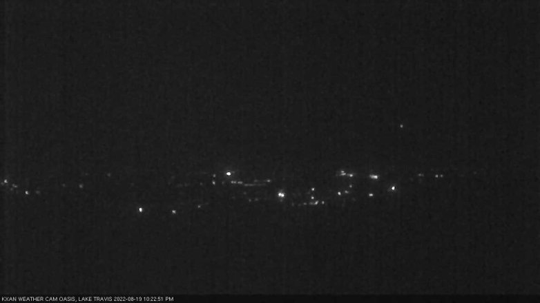 Lake Travis webcam, August 19, 2022 10:25 PM CT