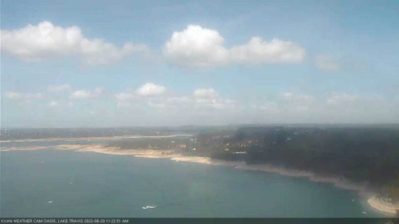 Lake Travis webcam, August 20, 2022 11:25 AM CT