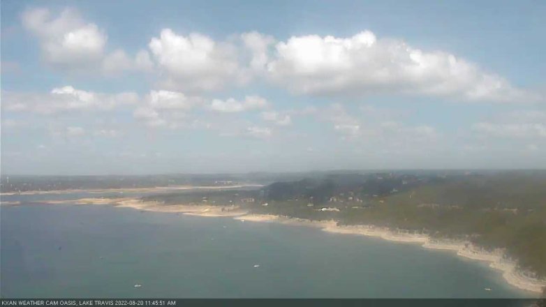 Lake Travis webcam, August 20, 2022 11:45 AM CT