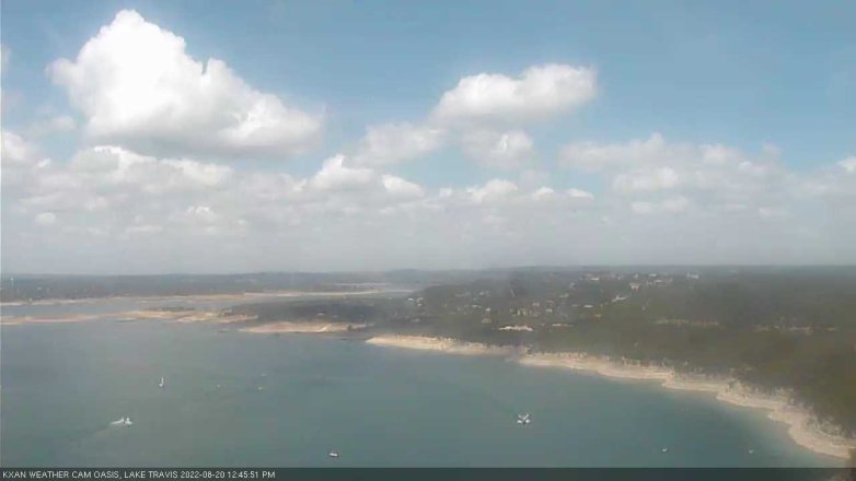 Lake Travis webcam, August 20, 2022 12:45 PM CT
