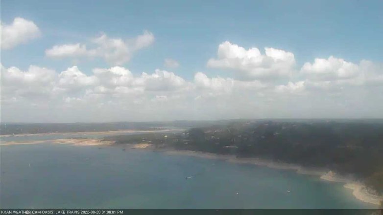 Lake Travis webcam, August 20, 2022 1:00 PM CT