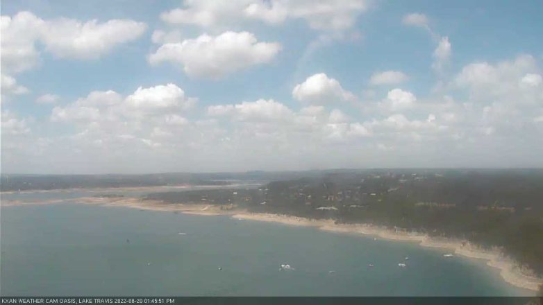 Lake Travis webcam, August 20, 2022 1:45 PM CT