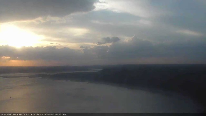 Lake Travis webcam, August 20, 2022 7:45 PM CT