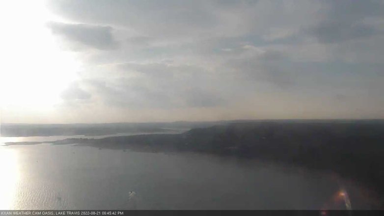 Lake Travis webcam, August 21, 2022 6:45 PM CT