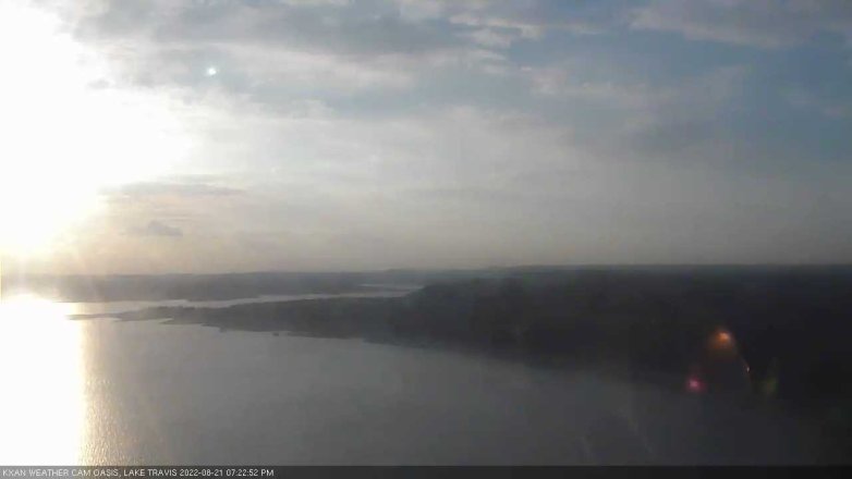 Lake Travis webcam, August 21, 2022 7:25 PM CT