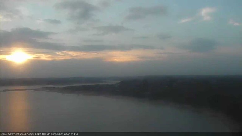 Lake Travis webcam, August 21, 2022 7:45 PM CT