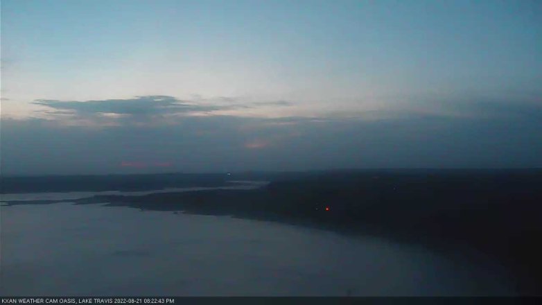 Lake Travis webcam, August 21, 2022 8:25 PM CT