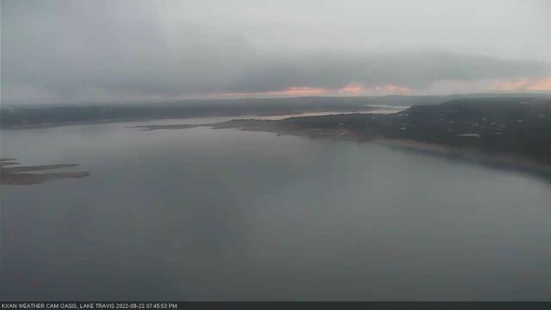 Lake Travis webcam, August 22, 2022 7:45 PM CT