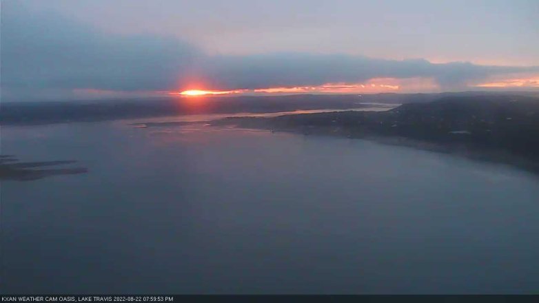 Lake Travis webcam, August 22, 2022 8:00 PM CT