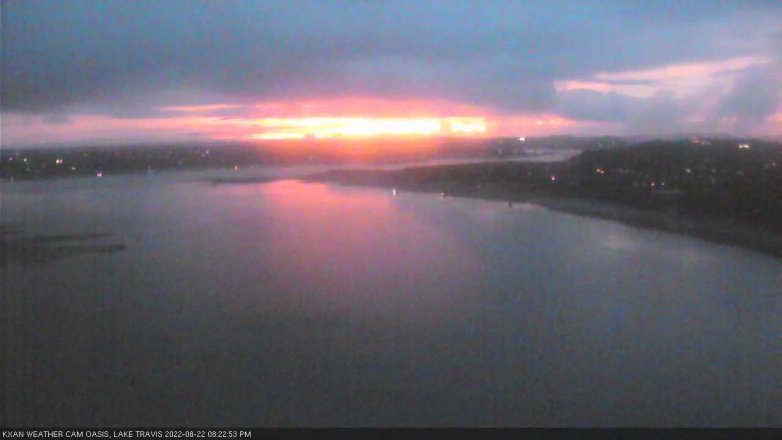Lake Travis webcam, August 22, 2022 8:25 PM CT