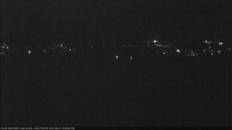 Lake Travis webcam, August 22, 2022 10:00 PM CT