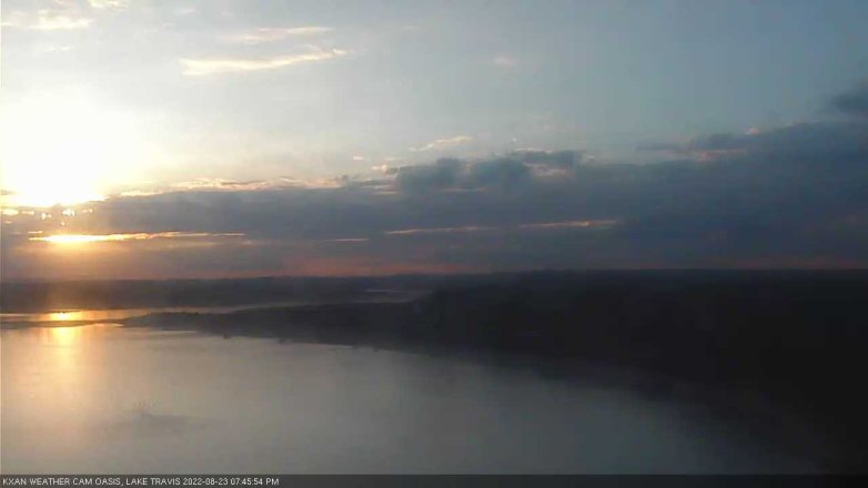 Lake Travis webcam, August 23, 2022 7:45 PM CT