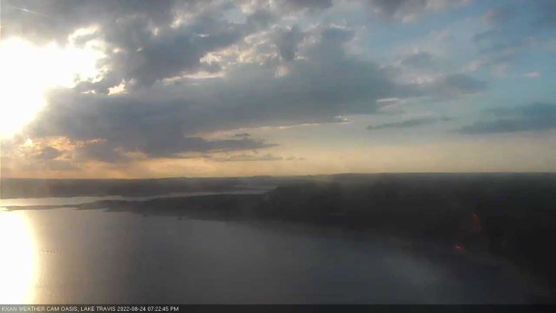 Lake Travis webcam, August 24, 2022 7:25 PM CT