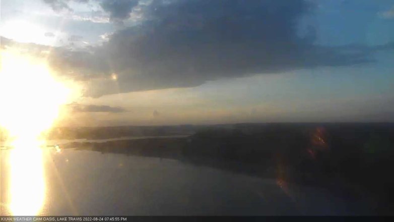 Lake Travis webcam, August 24, 2022 7:45 PM CT