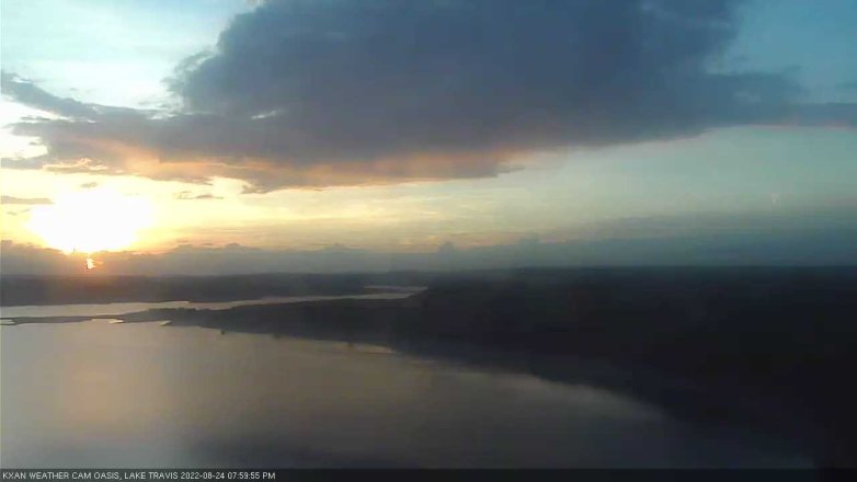 Lake Travis webcam, August 24, 2022 8:00 PM CT