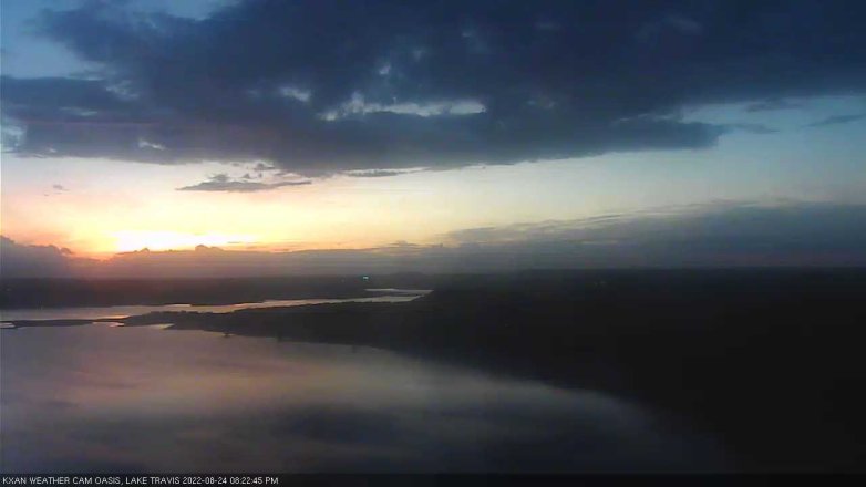 Lake Travis webcam, August 24, 2022 8:25 PM CT