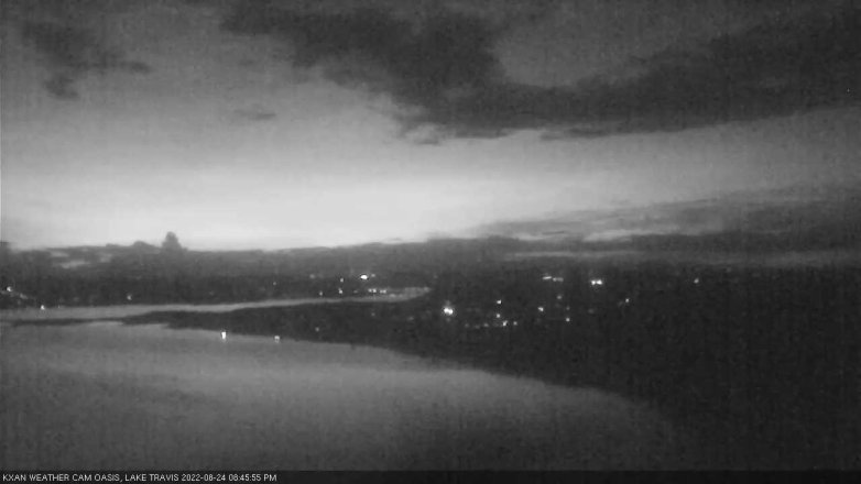 Lake Travis webcam, August 24, 2022 8:45 PM CT
