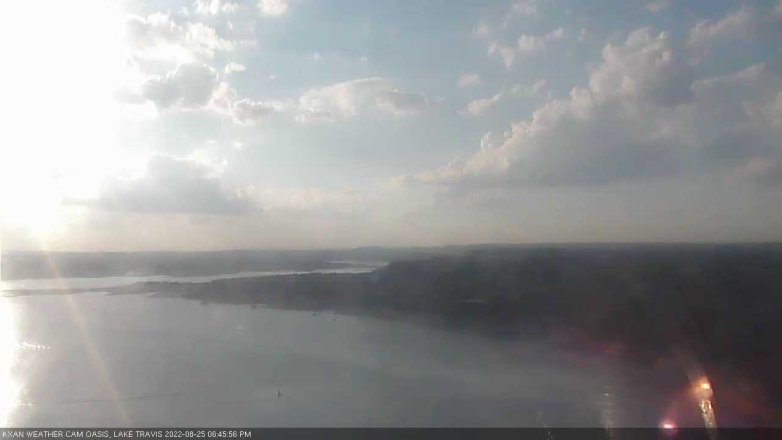 Lake Travis webcam, August 25, 2022 6:45 PM CT