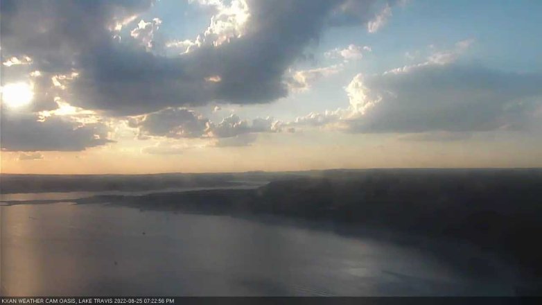 Lake Travis webcam, August 25, 2022 7:25 PM CT