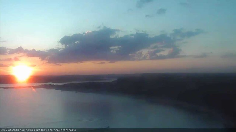 Lake Travis webcam, August 25, 2022 8:00 PM CT